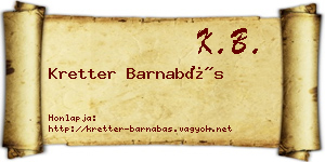 Kretter Barnabás névjegykártya