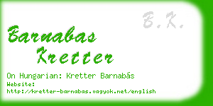 barnabas kretter business card