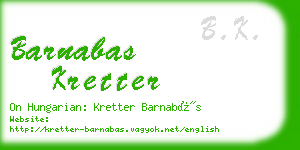 barnabas kretter business card